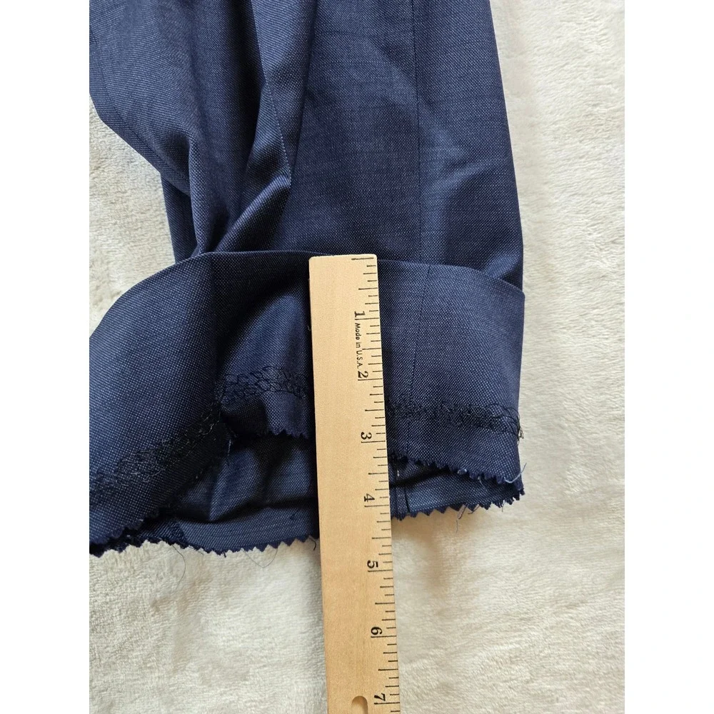 Kenneth Cole Suit Mens 42L 2 Piece Pants 36x32 Blue Wool Blend Slim Fit